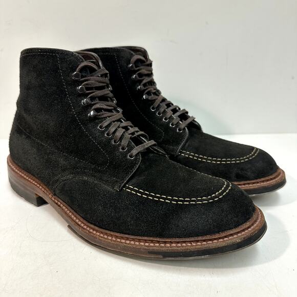 RARE Alden Indy D8922HC Mocc Toe Boot (Reverse Earth Chamois) Black VGUC 8.5 - Picture 1 of 11
